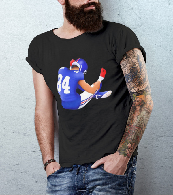 Jomboymedia Route Runner 84 Football Player Sitting T-Shirt
