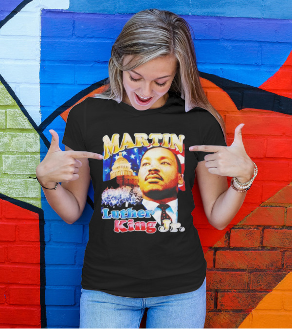 Martin Luther King Jr Vintage 90s American Flag Capitol T-Shirt