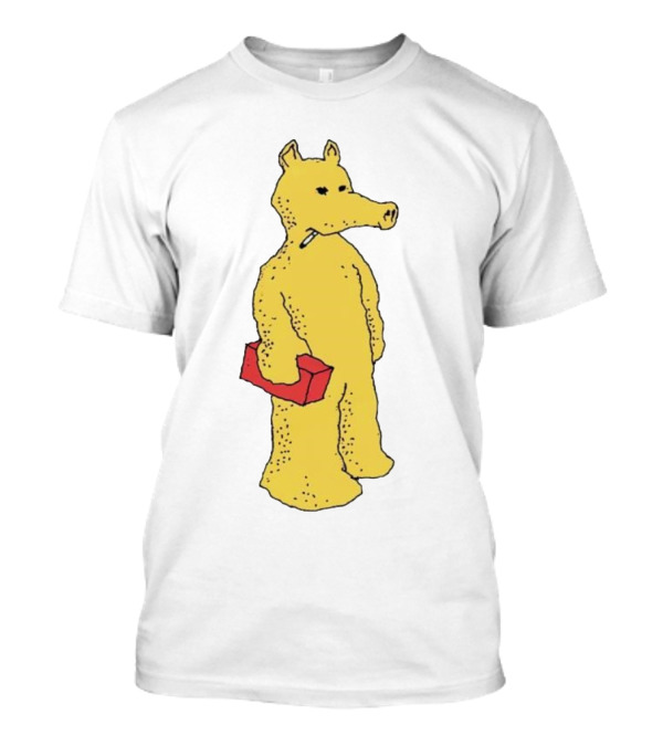 Quasimoto Baby Yellow Character Holding Red Brick T-Shirt