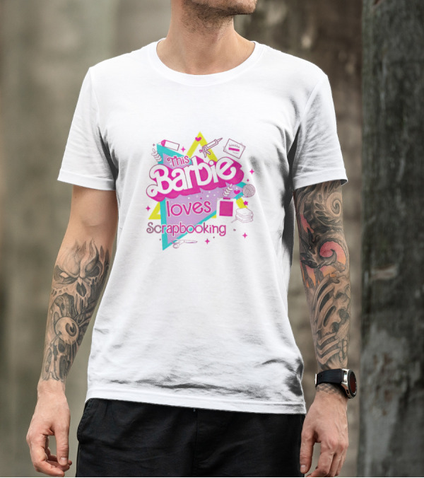 This Barbie Loves Scrapbooking Colorful Craft-Inspired T-Shirt