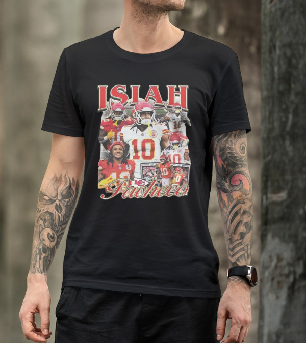Isiah Pacheco 90s Kansas City Chiefs Football Collage T-Shirt