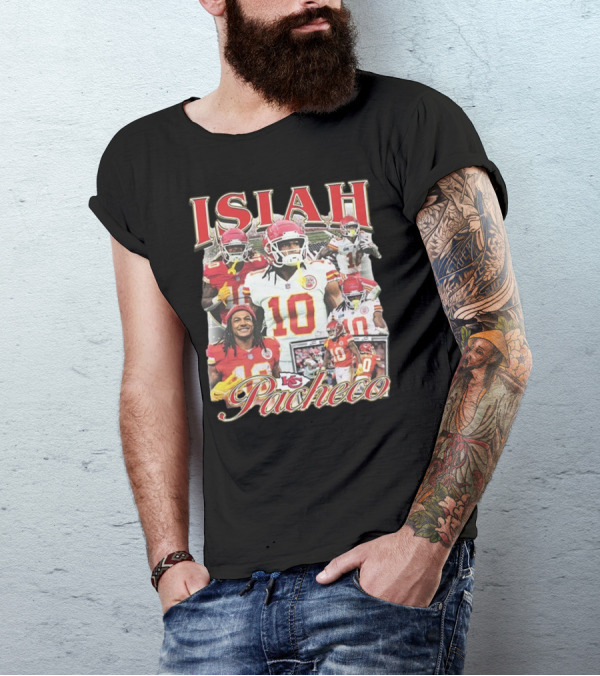Isiah Pacheco 90s Kansas City Chiefs Football Collage T-Shirt