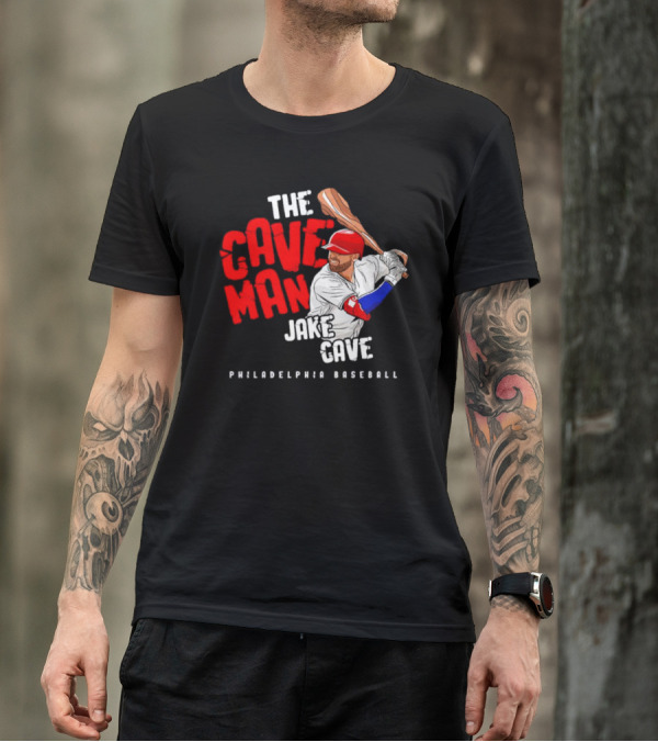 Jake Cave The Caveman Philadelphia Baseball Player T-Shirt