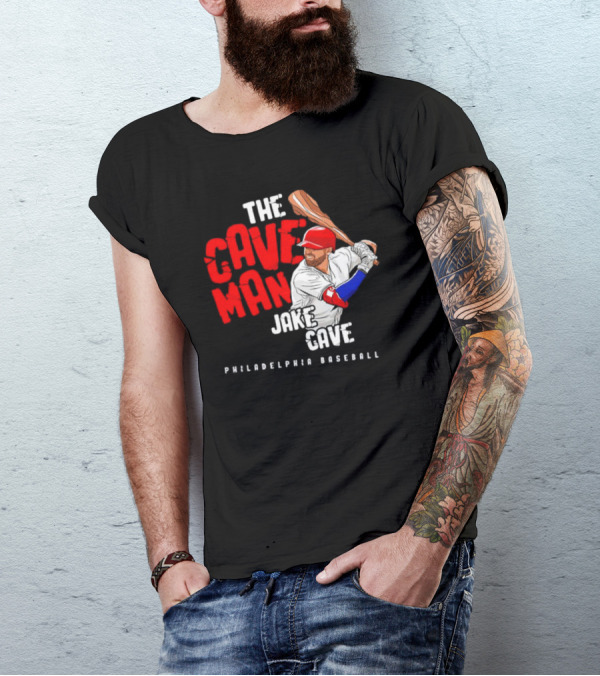 Jake Cave The Caveman Philadelphia Baseball Player T-Shirt
