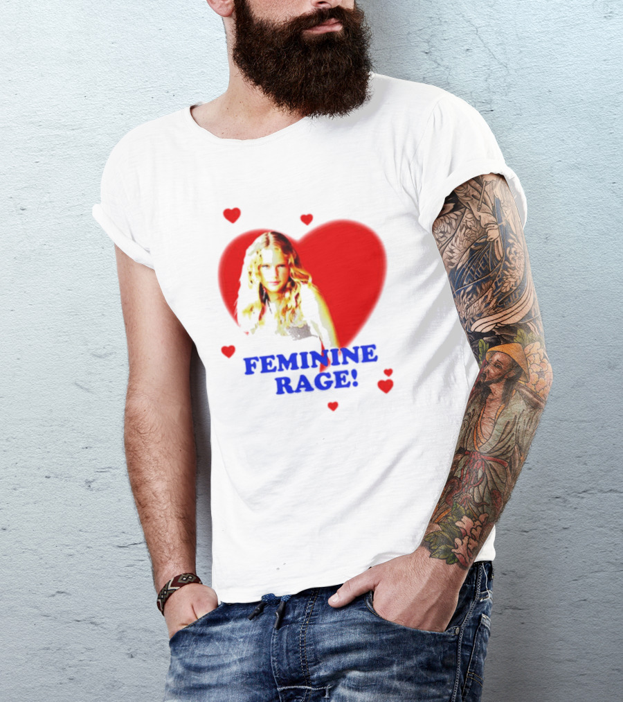 Sabrina Carpenter Feminine Rage Red Heart Iconic Look T-Shirt