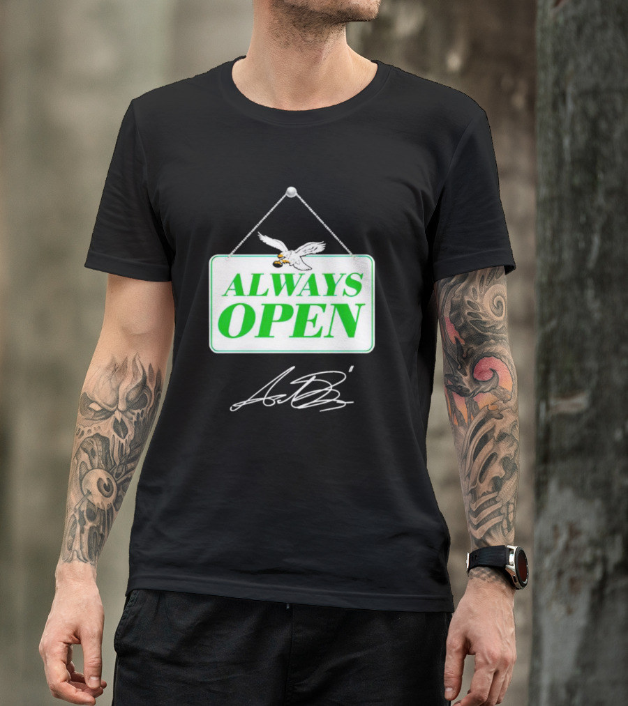 Always Open Eagle Sign With Signature T-Shirt