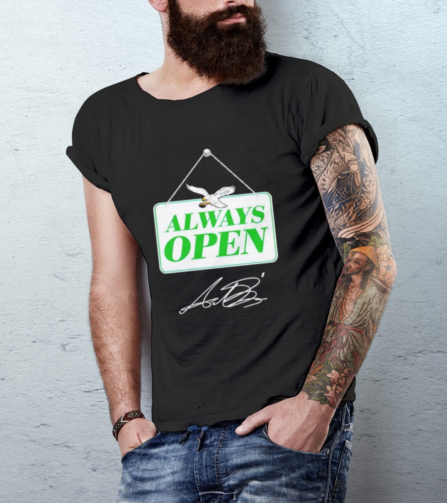 Always Open Eagle Sign With Signature T-Shirt