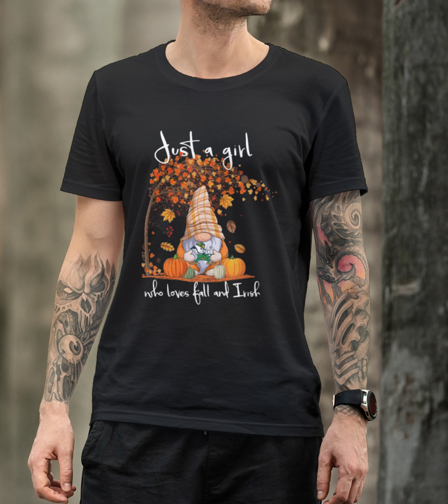 Just A Girl Who Loves Fall And Irish Gnome T-Shirt