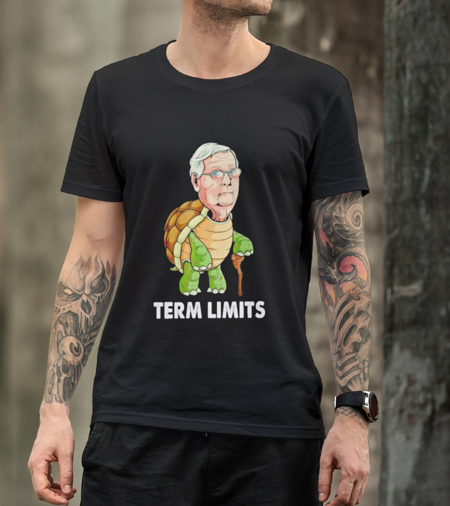 Mitch McConnell Turtle Illustration Term Limits T-Shirt
