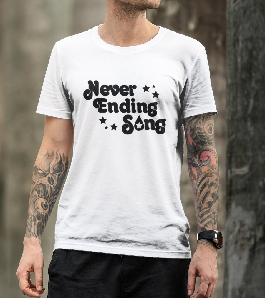 Never Ending Song With Retro Star Accents T-Shirt