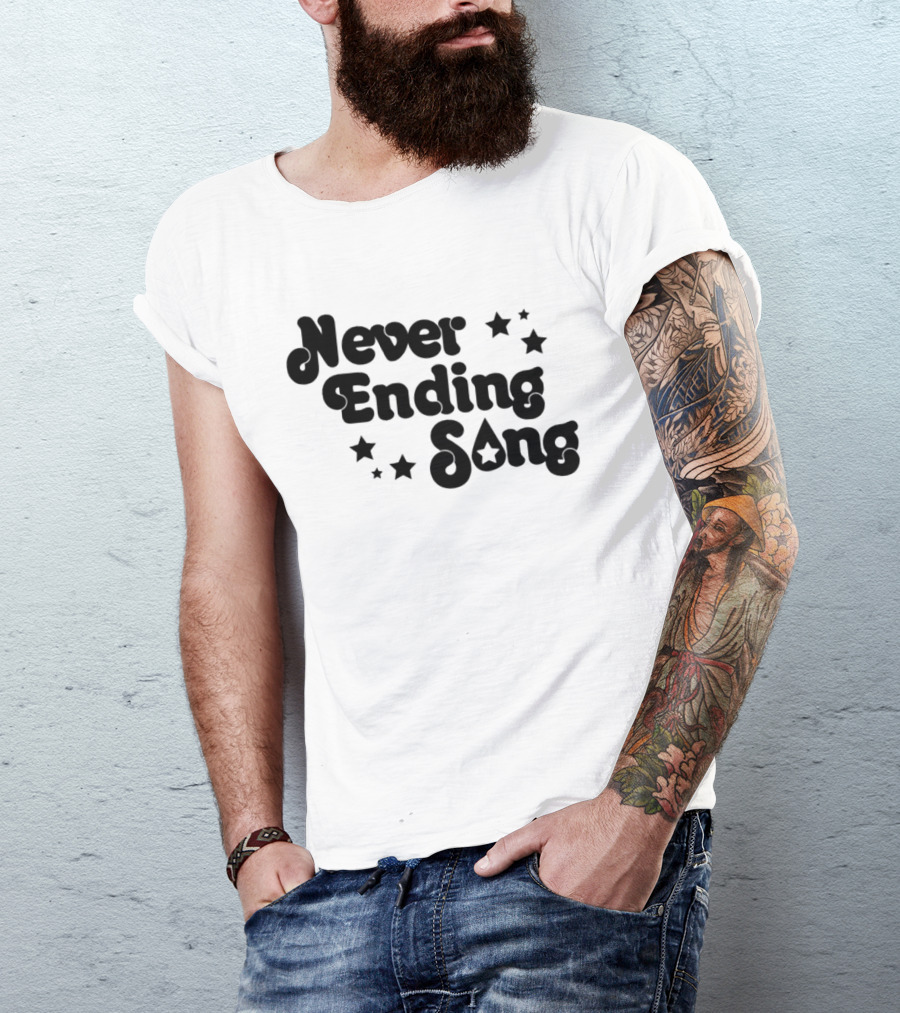Never Ending Song With Retro Star Accents T-Shirt