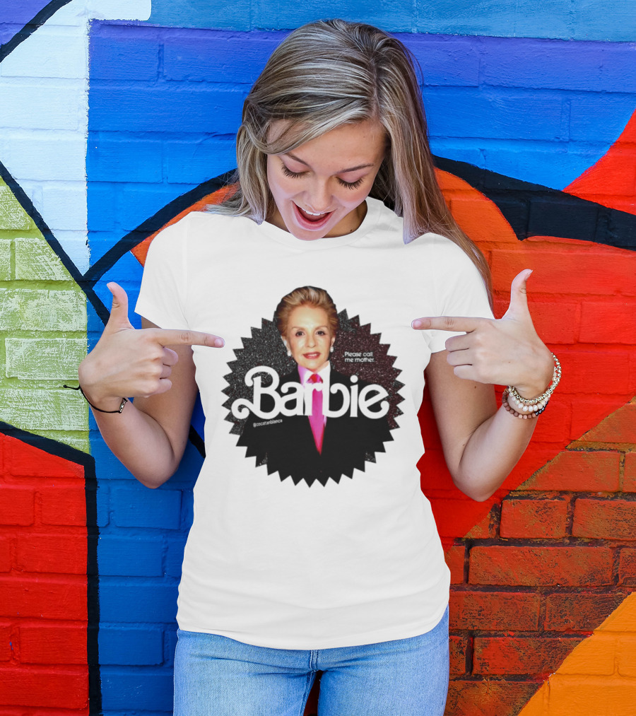 Please Call Me Mother Barbie Black Starburst T-Shirt