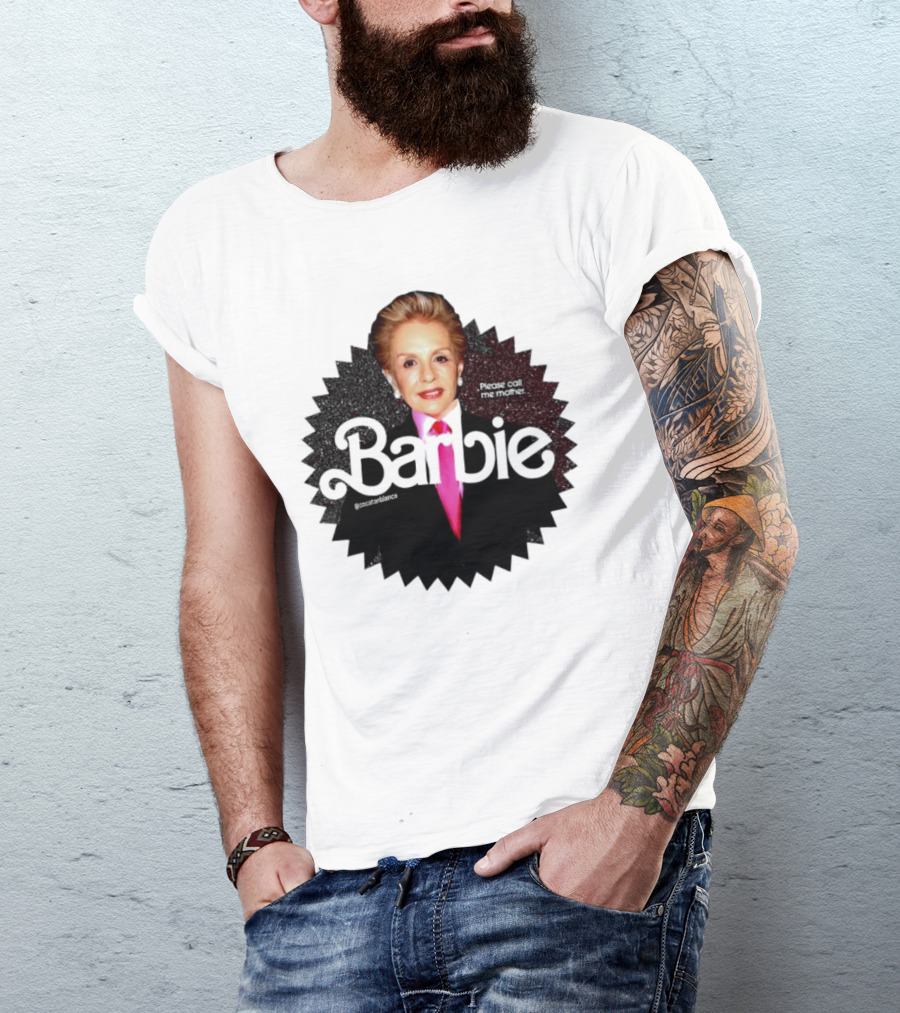 Please Call Me Mother Barbie Black Starburst T-Shirt