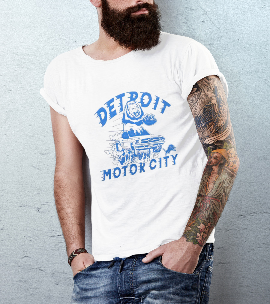 Detroit Lions Motor City Car T-Shirt
