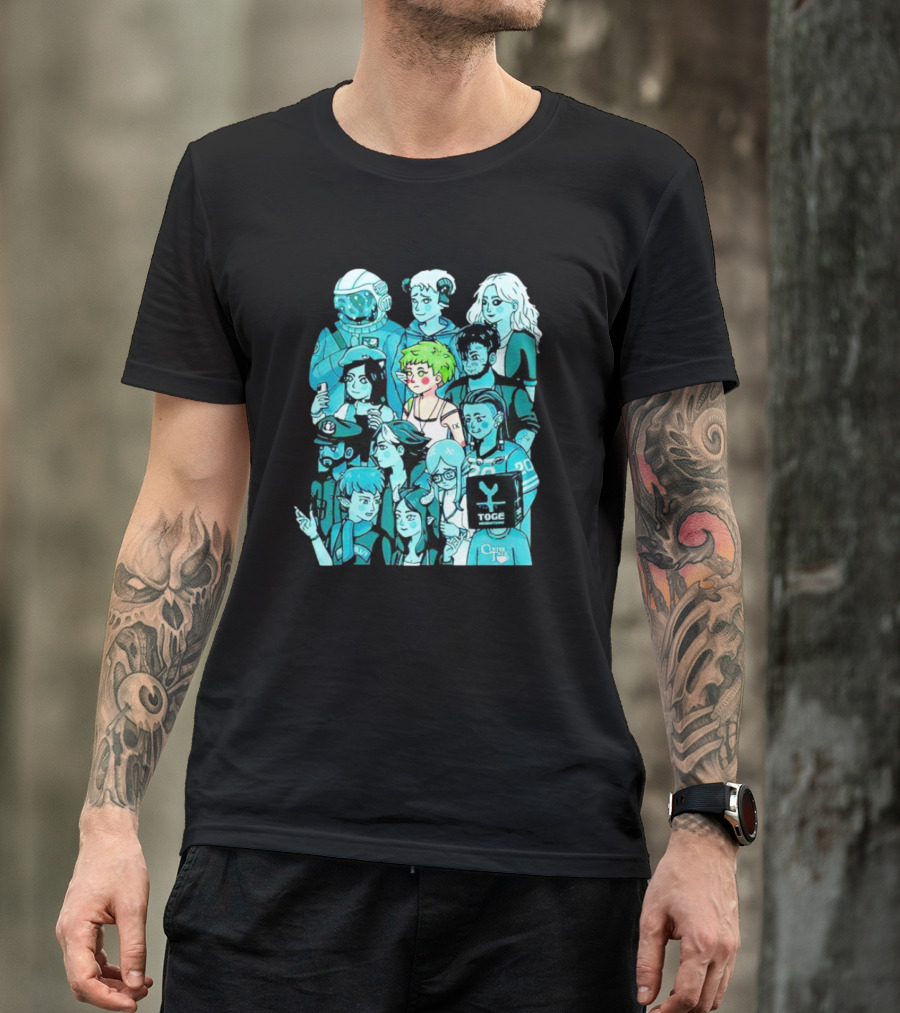 Freya And Friends Colorful Illustration With Togek And Clouy Text T-Shirt