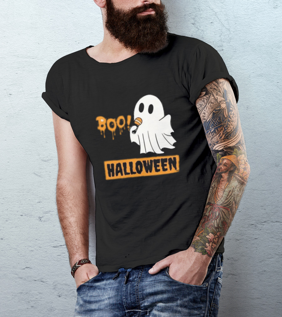 Happy Halloween Boo Cute Singing Ghost Halloween T-Shirt
