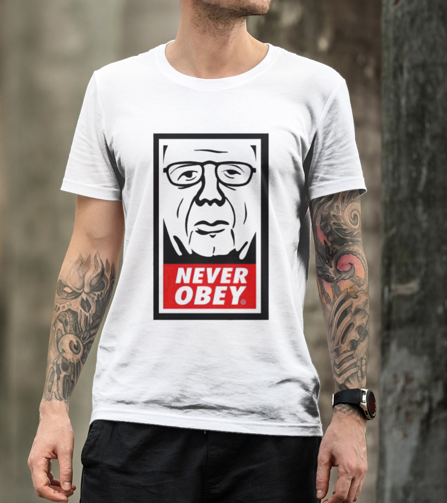 Never Obey Large Graphic Face T-Shirt