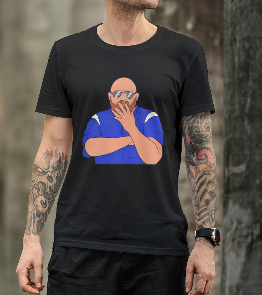 Brian Daboll Smoking Cigar In Blue Jacket Iconic T-Shirt