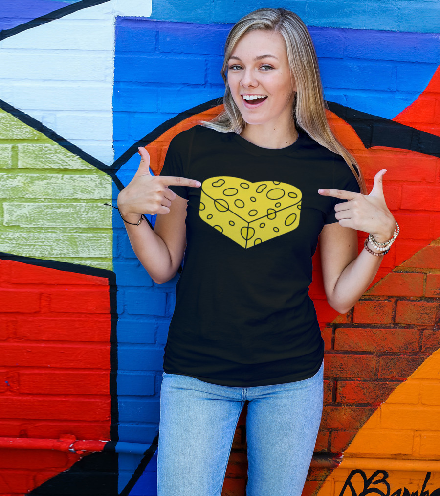 Cheesehead Love Heart-Shaped Cheese Block T-Shirt