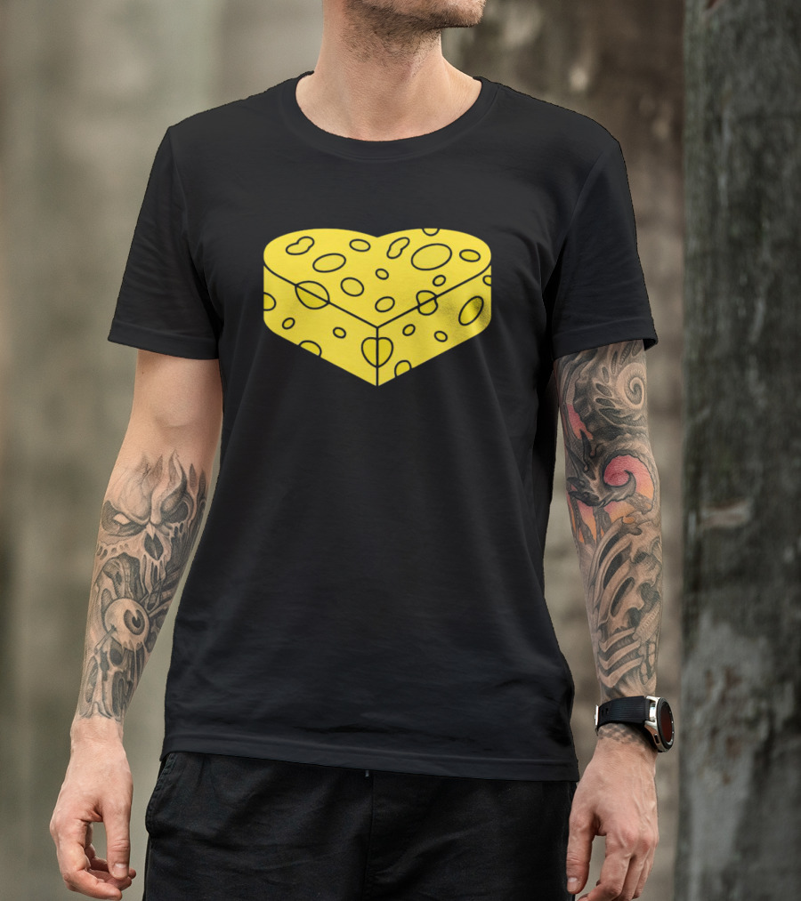 Cheesehead Love Heart-Shaped Cheese Block T-Shirt