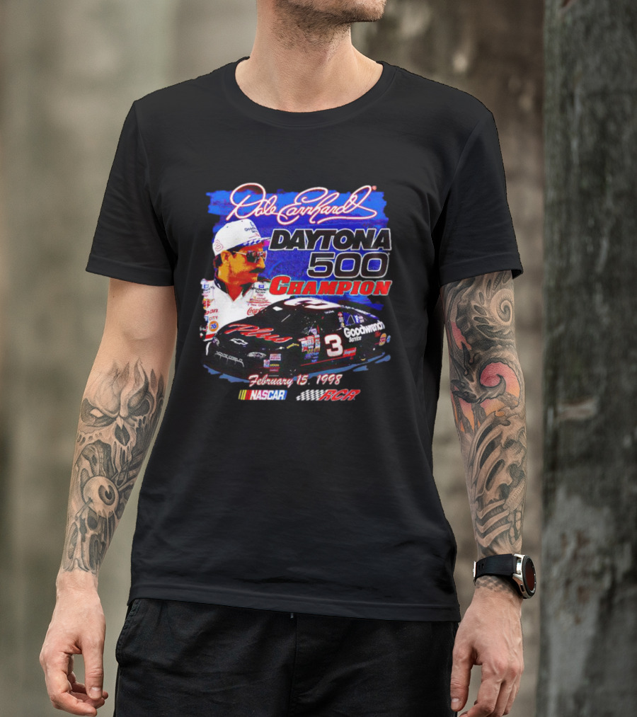 Dale Earnhardt Daytona 500 Champion February 15 1998 NASCAR RCR T-Shirt