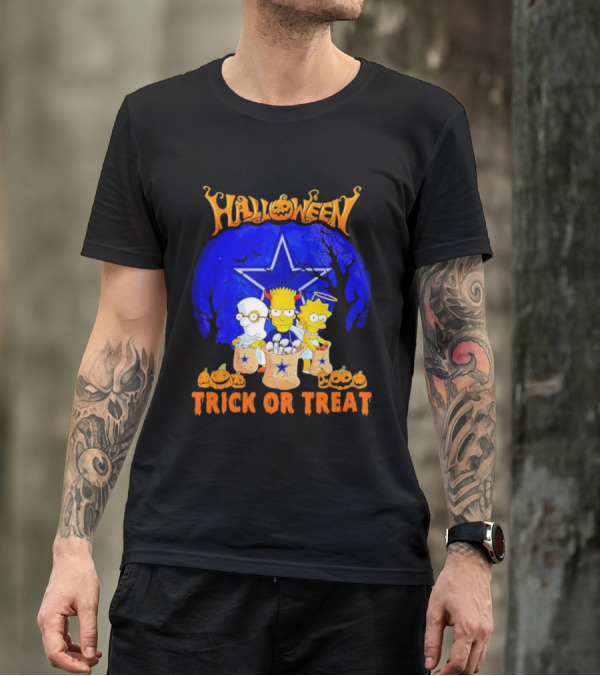 Halloween Dallas Cowboys Simpsons Trick Or Treat T-Shirt