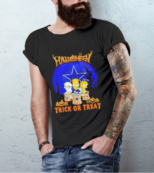Halloween Dallas Cowboys Simpsons Trick Or Treat T-Shirt