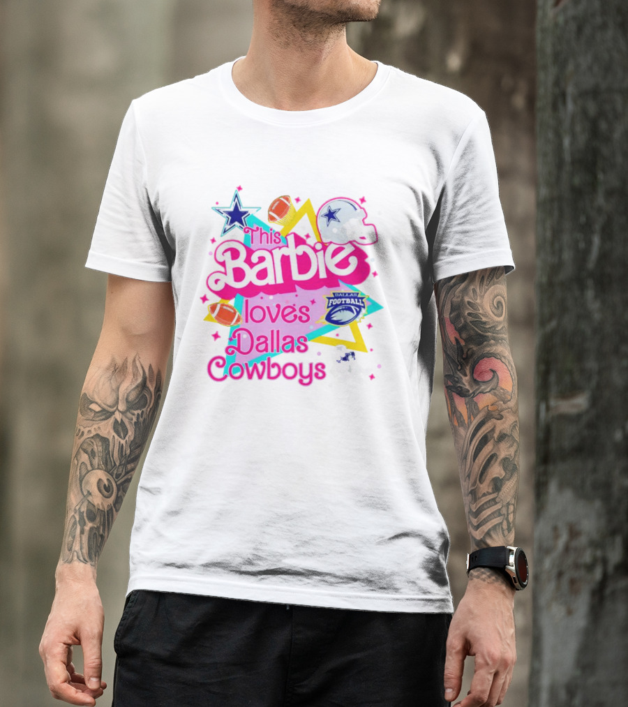 This Barbie Loves Dallas Cowboys Star Helmet Football T-Shirt