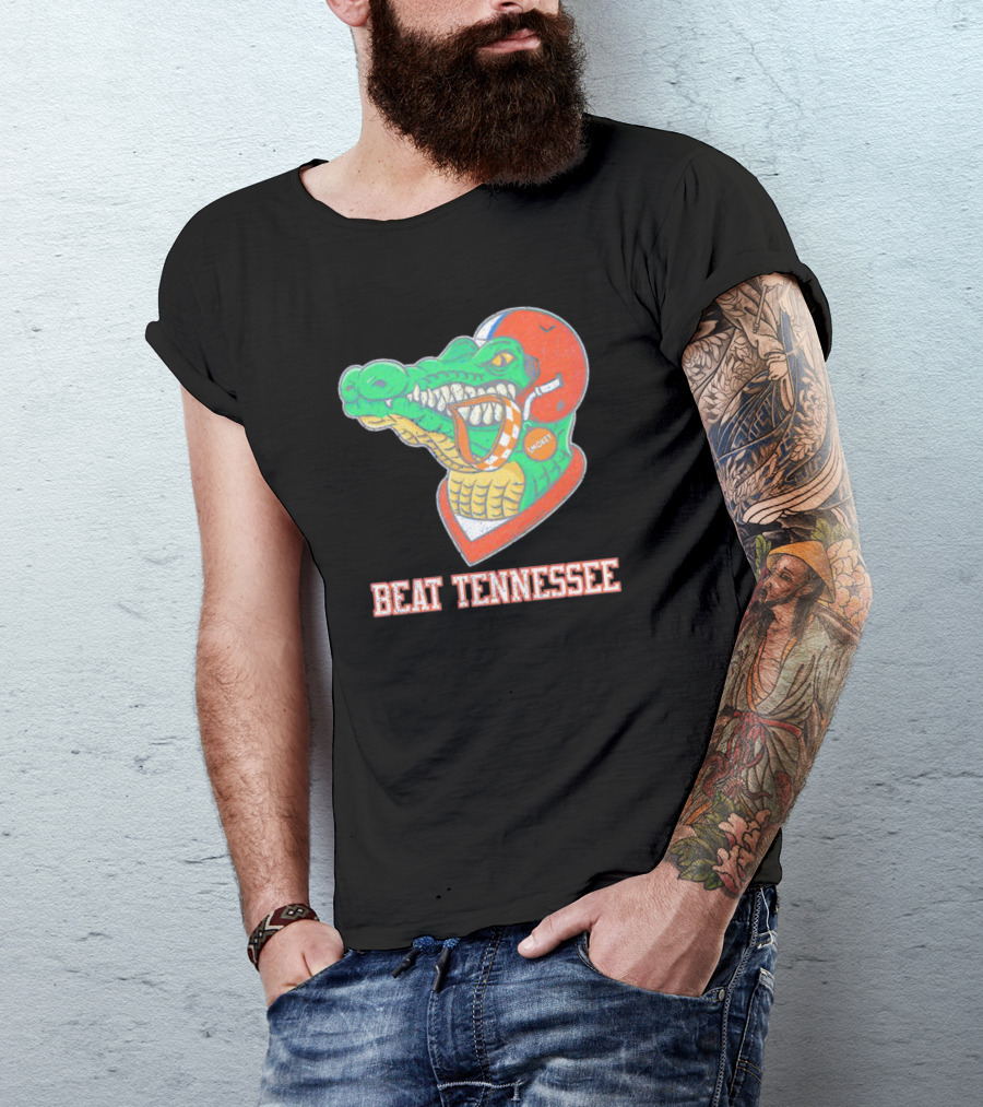Beat Tennessee Florida Gators Football Smokey Helmet T-Shirt