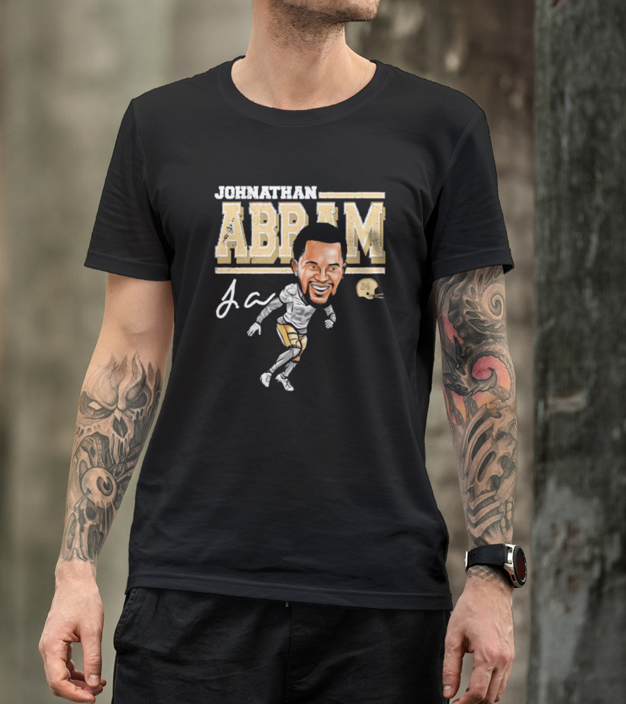 Johnathan Abram Caricature Ja Signature With Football Helmet 24 T-Shirt
