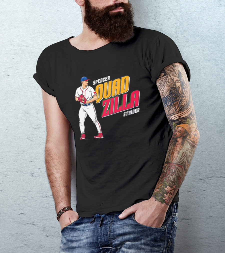 Spencer Strider Quadzilla Baseball Pitcher Image T-Shirt