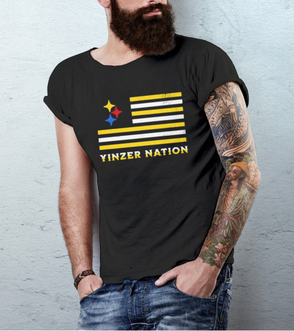 Yinzer Nation Steelers Flag T-Shirt