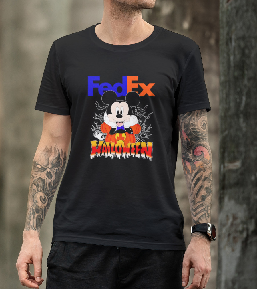 FedEx Mickey Mouse Halloween Pumpkin T-Shirt