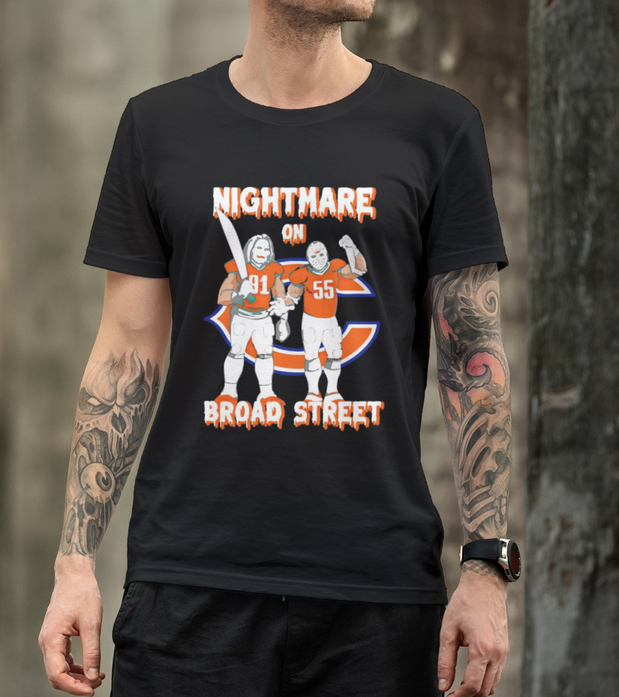 Nightmare On Broad Street Chicago Bears Halloween Jason Voorhees Billy T-Shirt