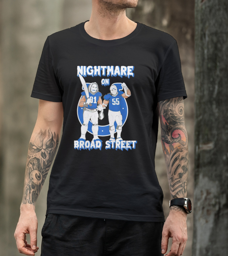 Nightmare On Broad Street Indianapolis Colts 91 55 Jason Voorhees Halloween T-Shirt