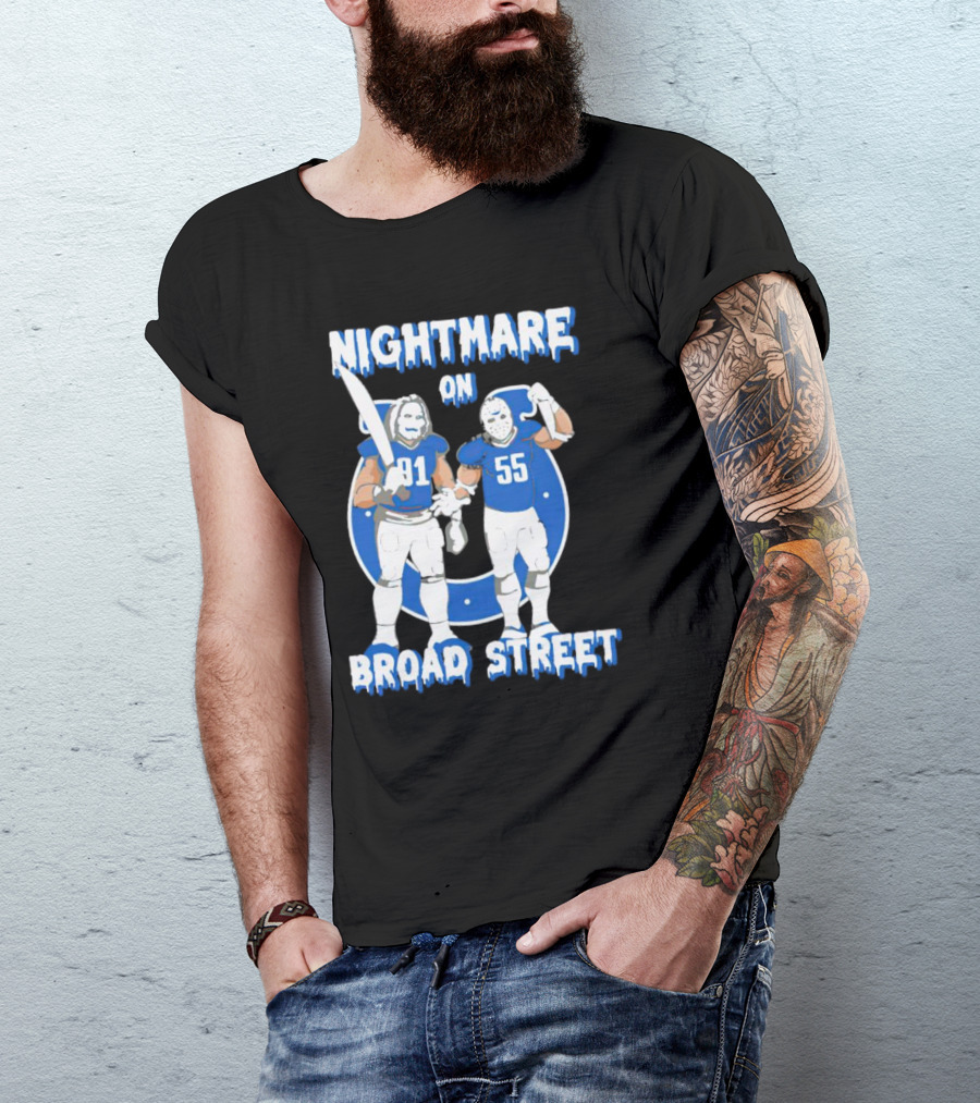 Nightmare On Broad Street Indianapolis Colts 91 55 Jason Voorhees Halloween T-Shirt