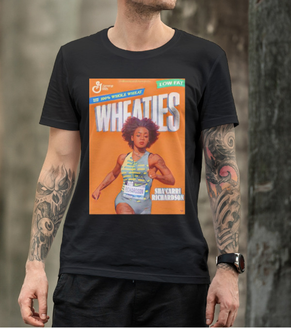 Sha’carri Richardson On Wheaties Box General Mills 100% Whole Wheat Low Fat T-Shirt