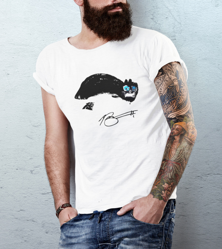 Bryce Young Panthers Signature Sketch T-Shirt