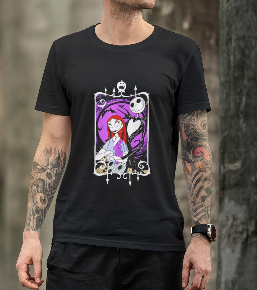 Jack And Sally Nightmare Moonlit Embrace T-Shirt