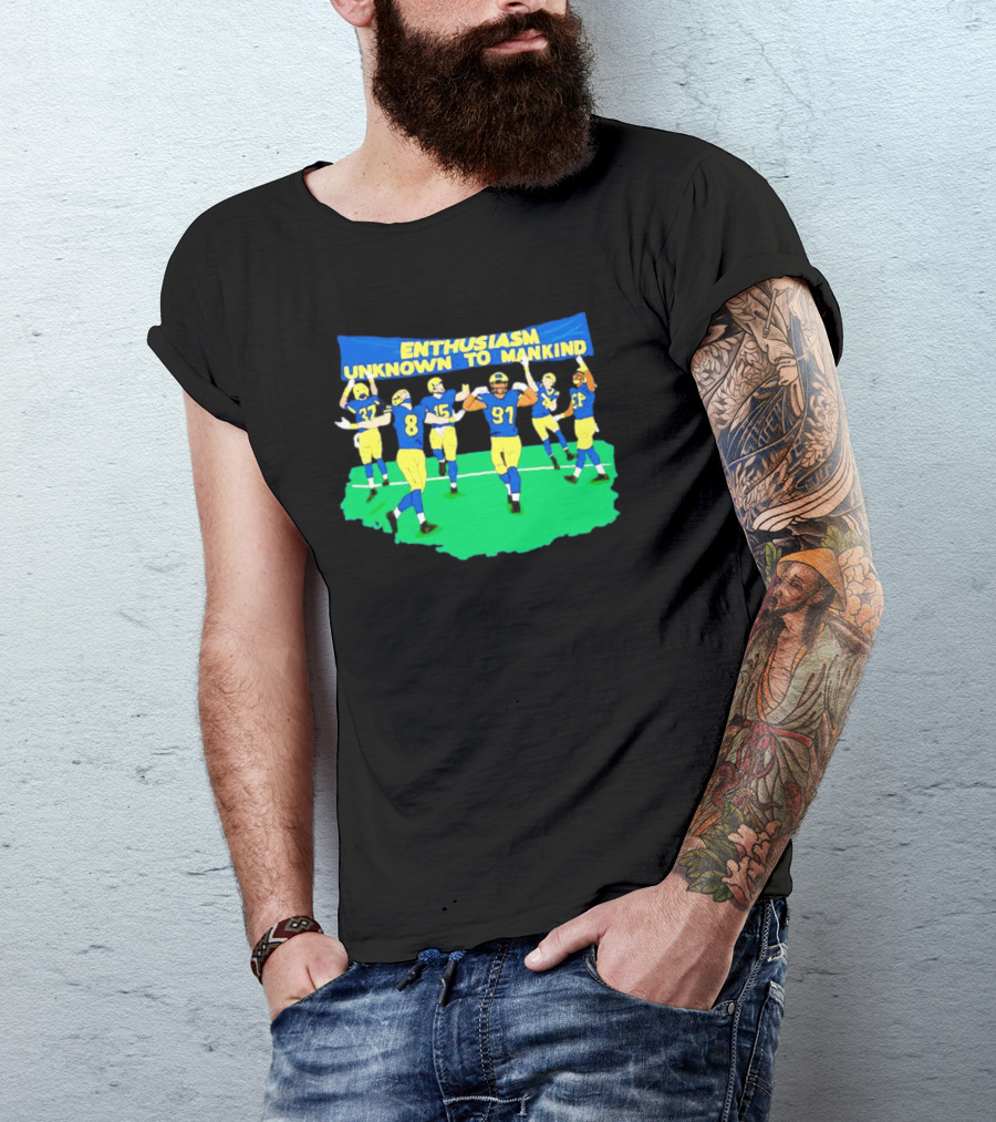 Michigan Wolverines Enthusiasm Unknown To Mankind Football Players Celebrating T-Shirt