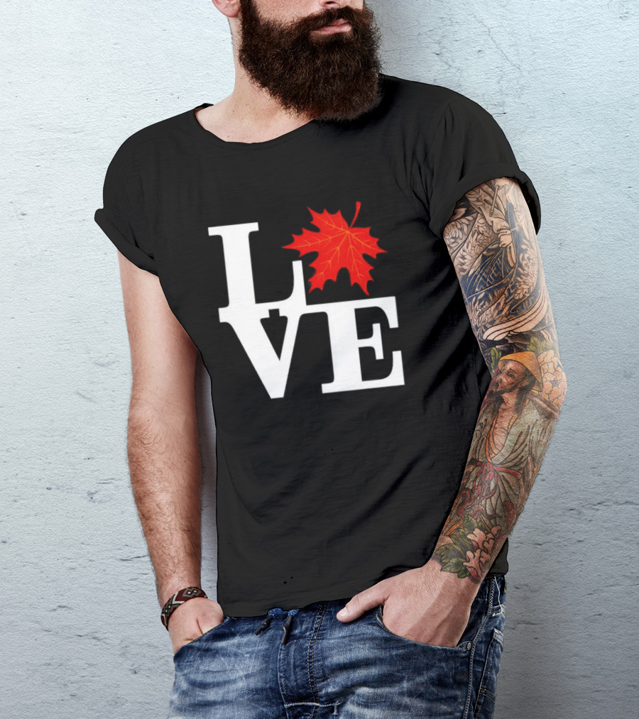 I Love Fall Season Leaf T-Shirt