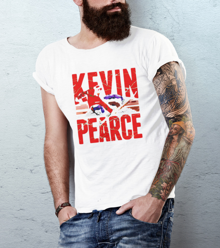 Kevin Pearce Snowboarder Action Red Letters T-Shirt