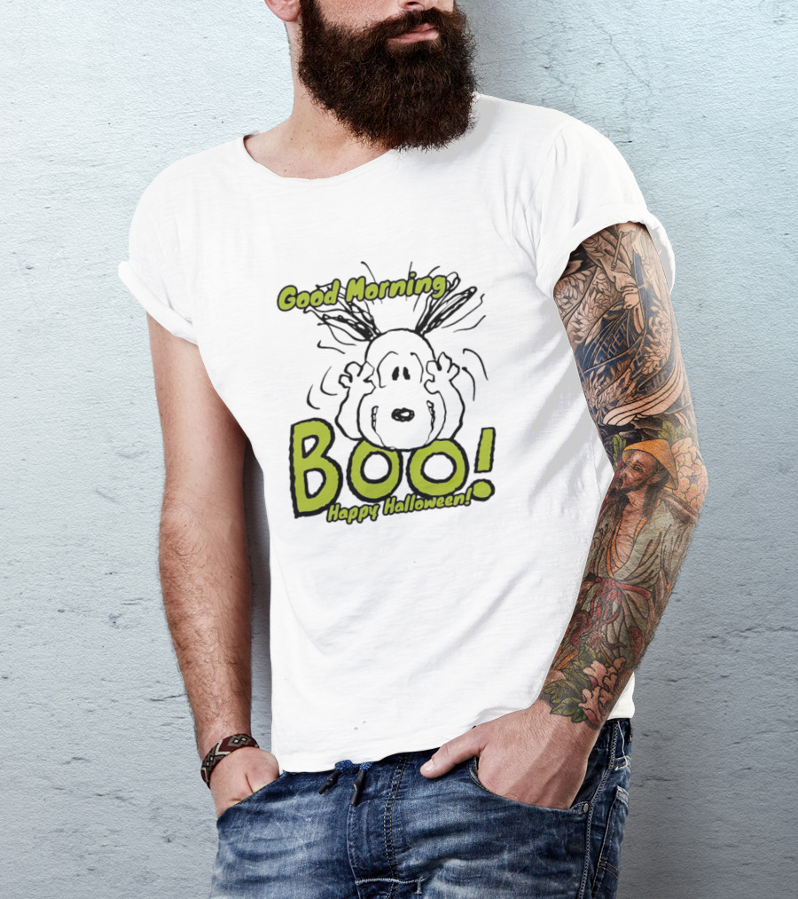 Good Morning Boo Happy Halloween Snoopy T-Shirt
