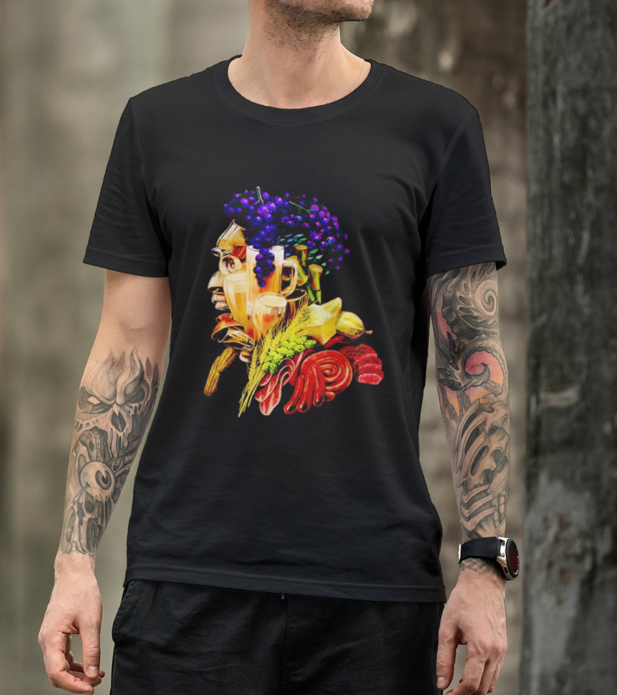 Toru Yano Damashie Baroque Food Face With Grapes And Wheat T-Shirt