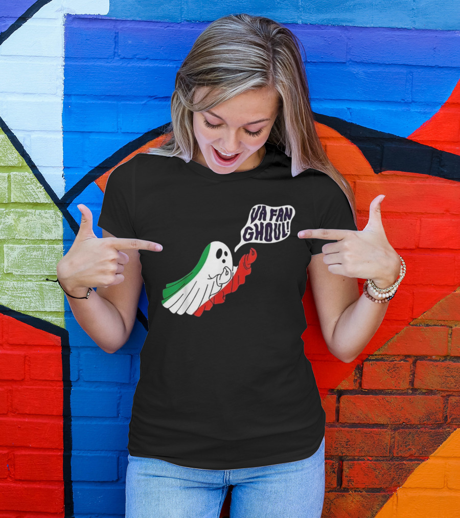 Va Fan Ghoul Italian Flag Colors Funny Halloween Ghost T-Shirt