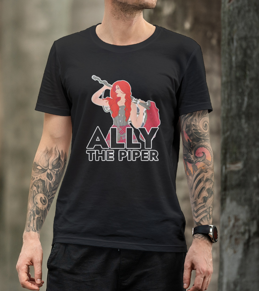 Ally The Piper Scottish Bagpipe Musician Redhead T-Shirt