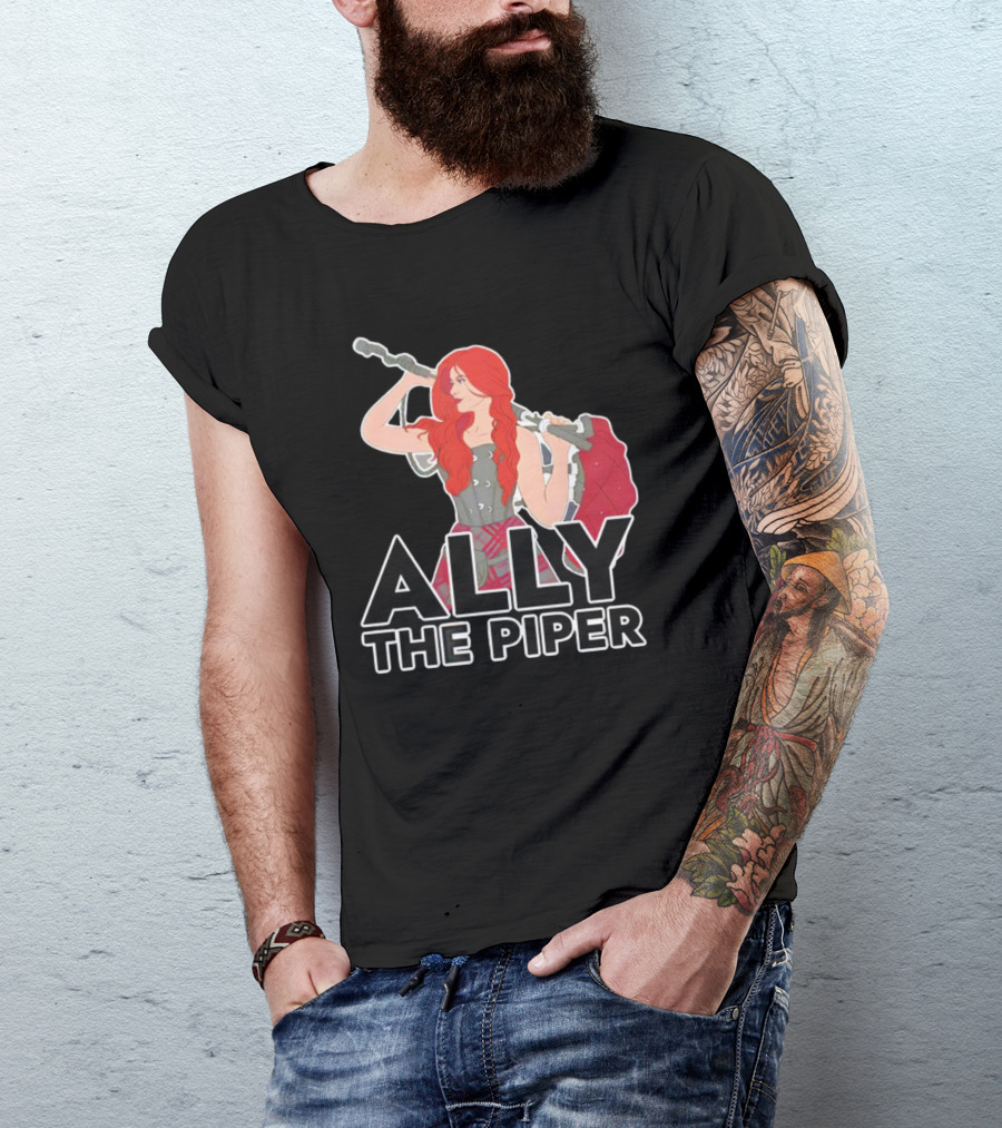 Ally The Piper Scottish Bagpipe Musician Redhead T-Shirt