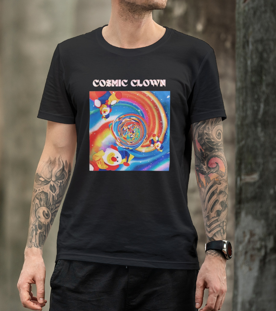 Cosmic Clown Whirlwind Of Colorful Jesters T-Shirt