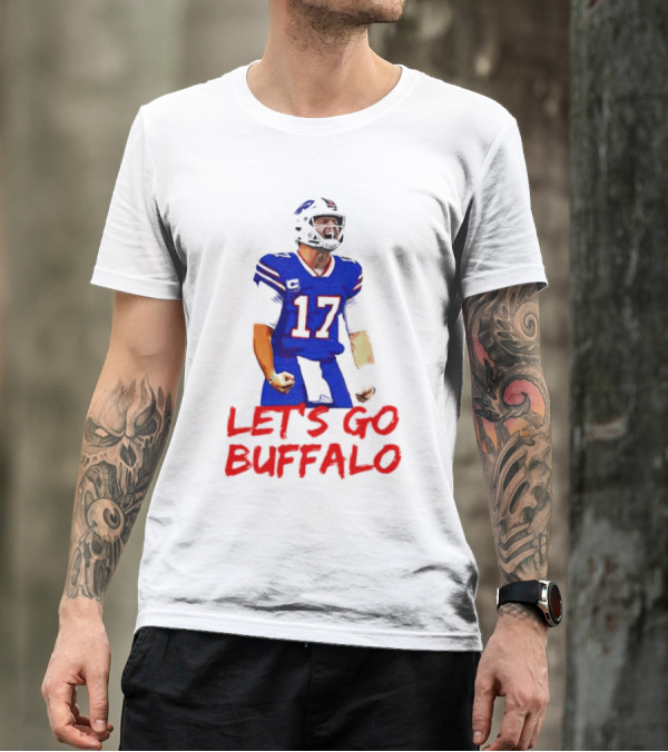 Let's Go Buffalo 17 Josh Allen Buffalo Bills T-Shirt