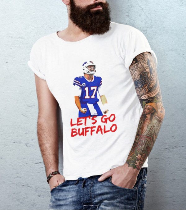 Let's Go Buffalo 17 Josh Allen Buffalo Bills T-Shirt